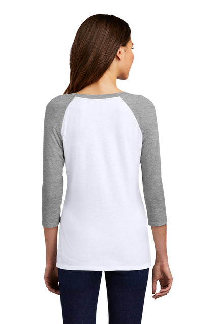 Nautical Bay® Women’s White and Gray 3/4-Sleeve Raglan