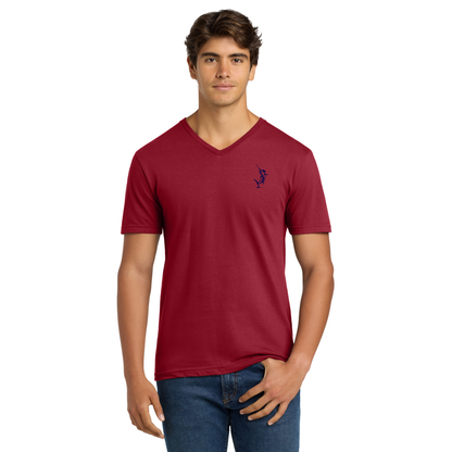 Nautical Bay® Men's Cherry Red Soft V-Neck T-Shirt