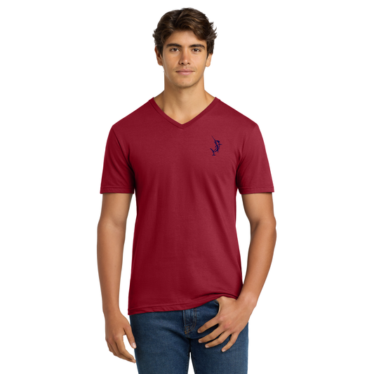 Nautical Bay® Men's Cherry Red Soft V-Neck T-Shirt