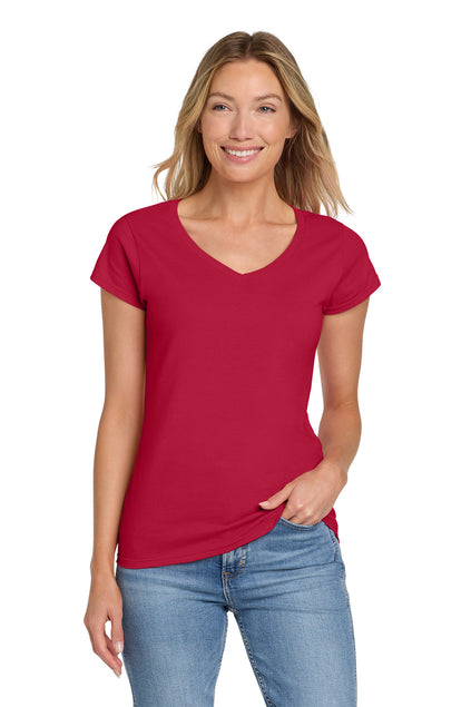 Nautical Bay® Women's Soft Cherry Red  Fit V-Neck T-Shirt