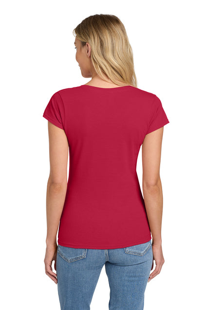 Nautical Bay® Women's Soft Cherry Red  Fit V-Neck T-Shirt