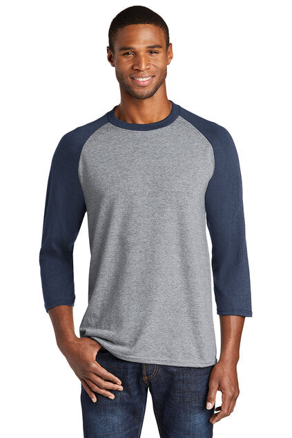 Nautical Bay® Athletic Heather and Navy 3/4-Sleeve Raglan Tee