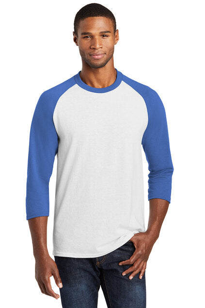 Nautical Bay® Royal and White 3/4-Sleeve Raglan Tee