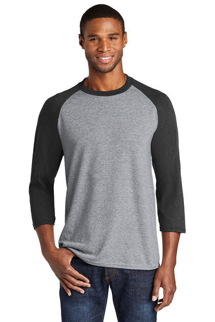 Nautical Bay® Athletic Heather and Black 3/4-Sleeve Raglan Tee