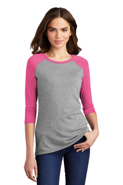 Nautical Bay ® Women's Fuchsia Frost and Grey Frost  3/4-Sleeve Raglan