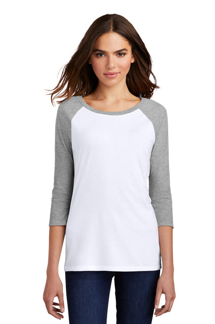 Nautical Bay® Women’s White and Gray 3/4-Sleeve Raglan