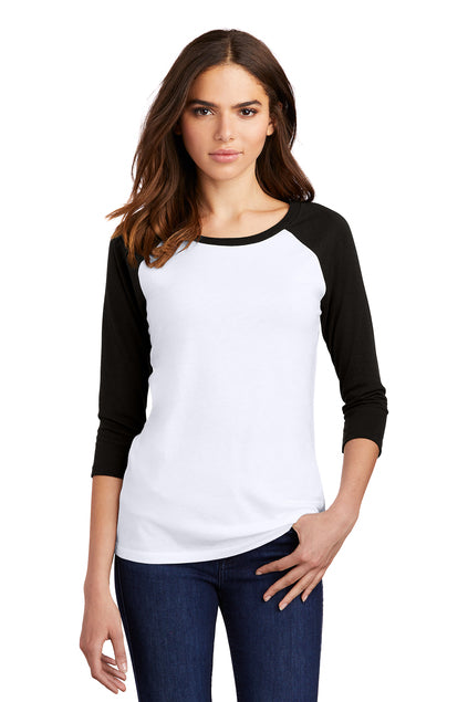 Nautical Bay® Women’s White and Black 3/4-Sleeve Raglan