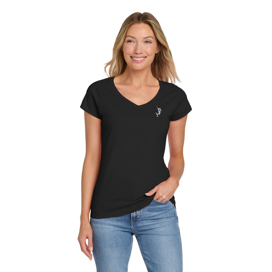 Nautical Bay® Women's Soft Black  Fit V-Neck T-Shirt