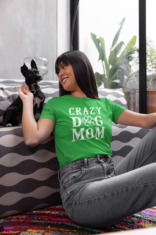 WOMEN'S CRAZY DOG MOM SHORT SLEEVE SHIRT
